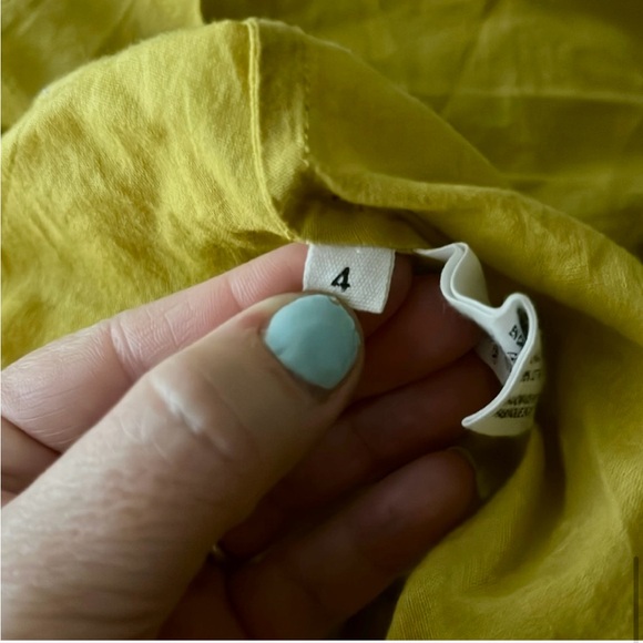 Ulla Johnson V-Neck Dress with Ruffles - Chartreuse Yellow - Excellent Condition - Picture 9 of 11